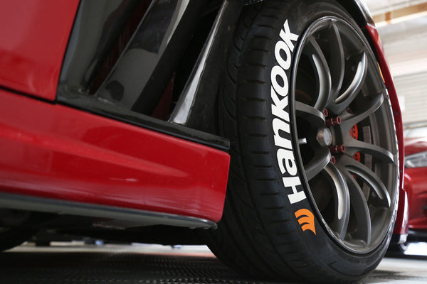 HANKOOK Rubber Tire Lettering Stickers – 1.38 Inch, 8 Pcs, No Glue, Permanent, Fits 15-24 Inch Rims
