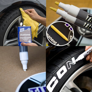 Black Paint Pen Marker Waterproof Permanent Car Tire Letter Rubber